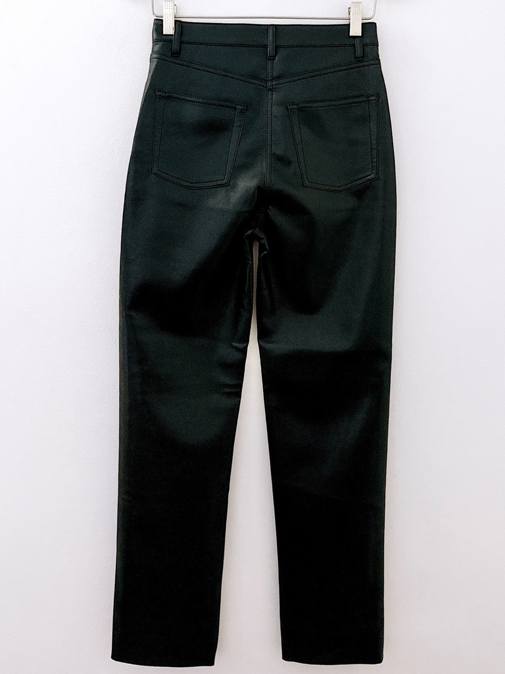 NWT Aritzia Wilfred Faux Leather Pants Melina High Waist Black Minimalist Size 2 - Picture 6 of 11